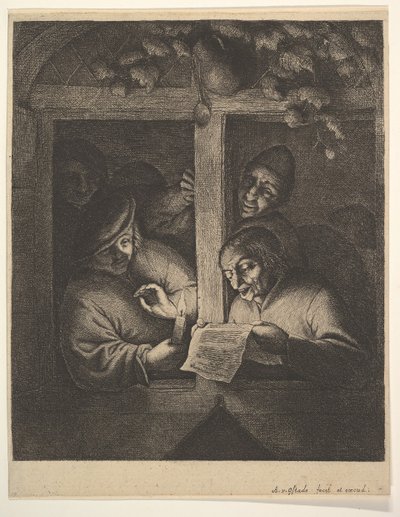 Zangers bij het Raam door Adriaen Jansz. van Ostade