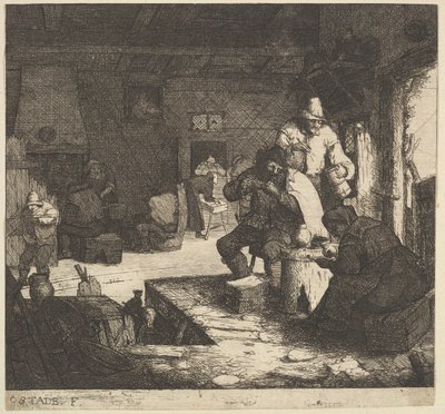 Rokers in de herberg door Adriaen Jansz. van Ostade