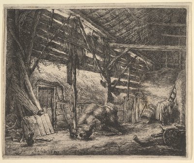 De schuur, 1647 door Adriaen Jansz. van Ostade