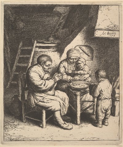 De zegen, 1610-85 door Adriaen Jansz. van Ostade