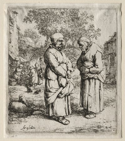 De twee roddelaars door Adriaen Jansz. van Ostade