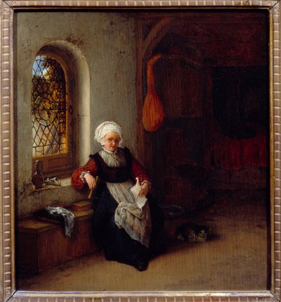 De vrouw heeft de brief door Adriaen Jansz. van Ostade