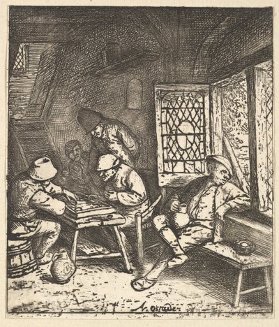 Tric Trac-spelers, 1610-85 door Adriaen Jansz. van Ostade