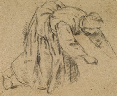Vrouw die zich bukt, 1656 door Adriaen Jansz. van Ostade