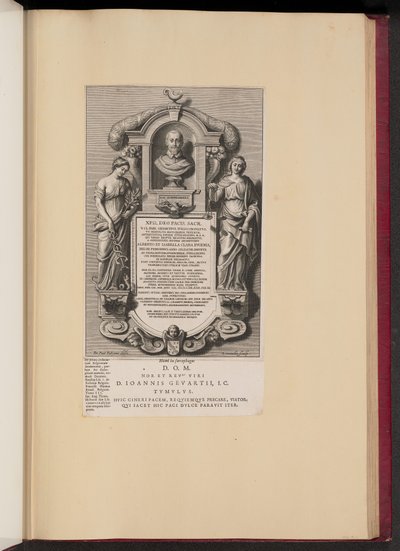 Epitaaf van Claude Jean Gevaert door Adriaen Lommelin after Sir Peter Paul Rubens