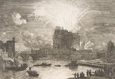 Vuurwerk in Rome Boven Castel Sant