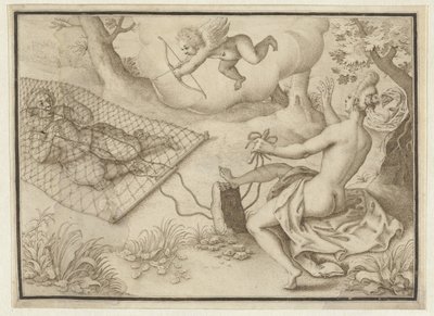 Het slagnet door Adriaen Matham (possibly)