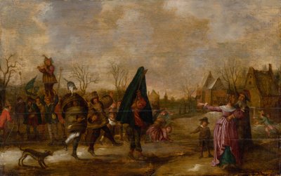 Carnavalsoptocht, ca. 1660 door Adriaen Pietersz van de Venne