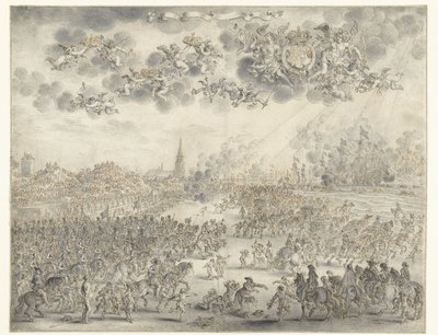 Vertrek van Karel II uit Scheveningen door Adriaen Pietersz van de Venne