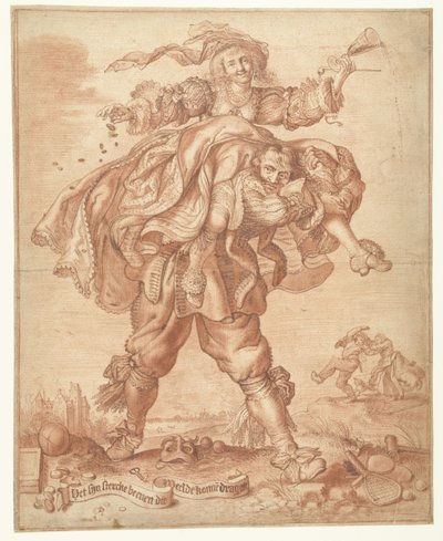 Het kost sterke benen om luxe te dragen door Adriaen Pietersz van de Venne