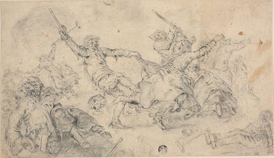 Boeren in een vechtpartij door Adriaen Pietersz. van de Venne