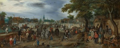 Prinsen Maurits en Frederik Hendrik op de Valkenburgse paardenmarkt door Adriaen Pietersz van de Venne