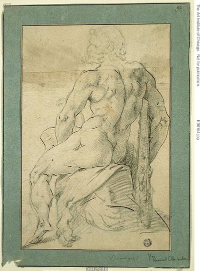 Zittende Hercules door Adriaen de Vries