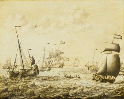 Nederlandse haringvisserij, eind 17e eeuw door Adriaen or Abraham Salm