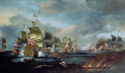 De Slag bij Lowestoft, 3 juni 1665 door Adriaen van Diest
