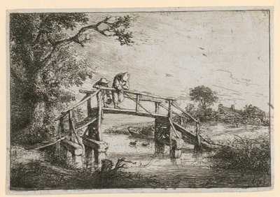 Vissers op de brug door Adriaen van Ostade