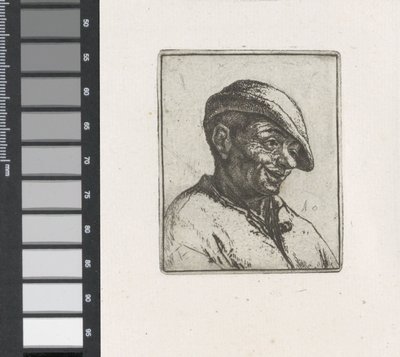 Buste van een lachende boer door Adriaen van Ostade