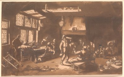 Een kroeg met talrijke gasten door Adriaen van Ostade