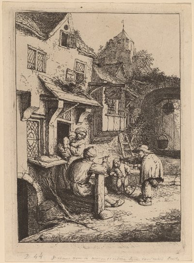 Gebochelde Vioolspeler door Adriaen van Ostade