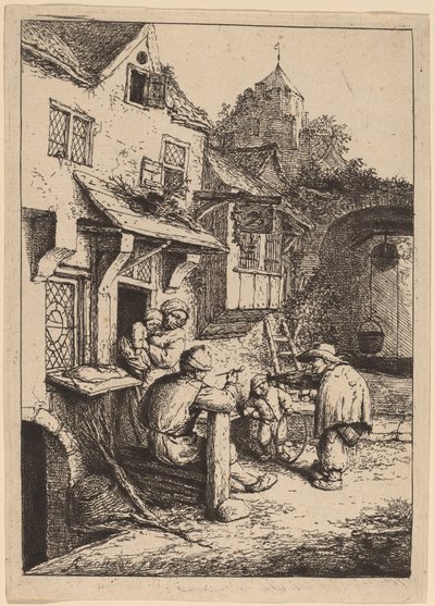 Gebochelde violist door Adriaen van Ostade