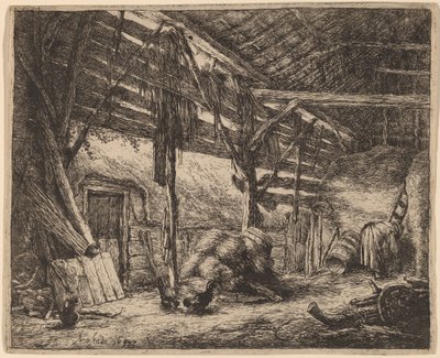 Interieur van een Schuur door Adriaen van Ostade