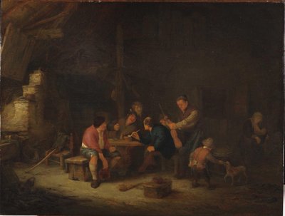 Interieur met Boeren door Adriaen Jansz. van Ostade