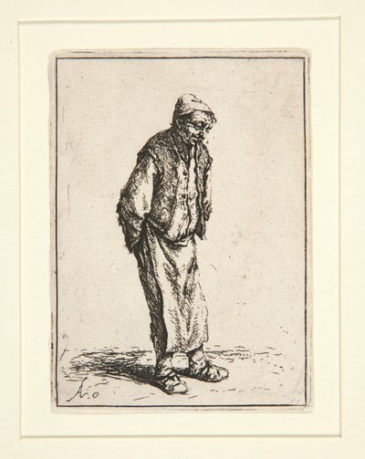Boer met zijn Handen Achter zijn Rug door Adriaen van Ostade