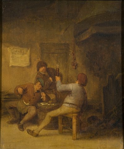Boeren die drinken en roken door Adriaen van Ostade