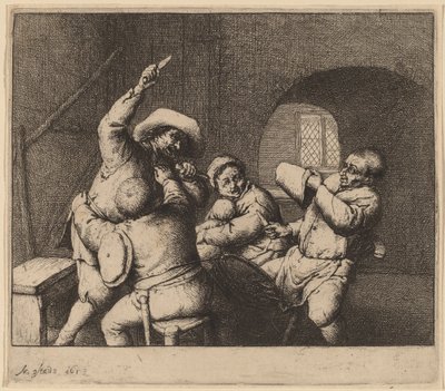 Ruzie onder boeren door Adriaen van Ostade