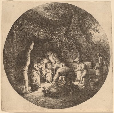 Varkensslachters door Adriaen van Ostade