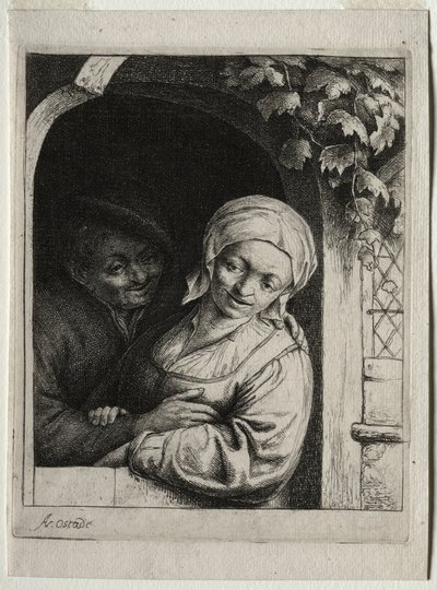 Landelijke Tederheid (Dorpsromantiek) door Adriaen van Ostade