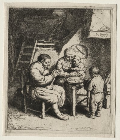 Dankgebed door Adriaen van Ostade