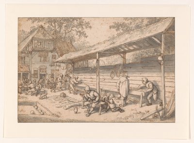 De klosbaan door Adriaen van Ostade