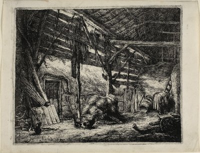 De schuur door Adriaen van Ostade