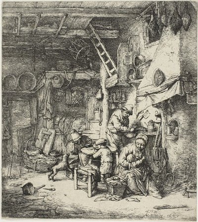 De familie door Adriaen van Ostade