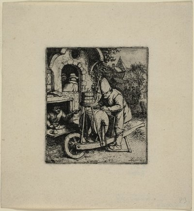 De messenslijper door Adriaen van Ostade