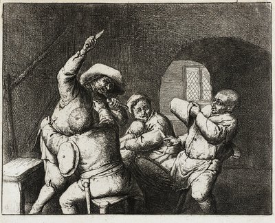 De ruzie van de boeren door Adriaen van Ostade