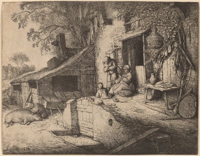 De Spinner door Adriaen van Ostade