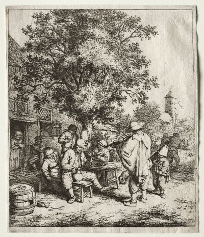 De violist en de draailierjongen door Adriaen van Ostade