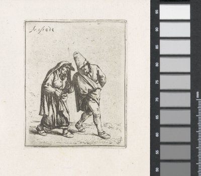 Wandelend boerenpaar door Adriaen van Ostade