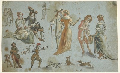 Figurenstudies door Adriaen van de Velde