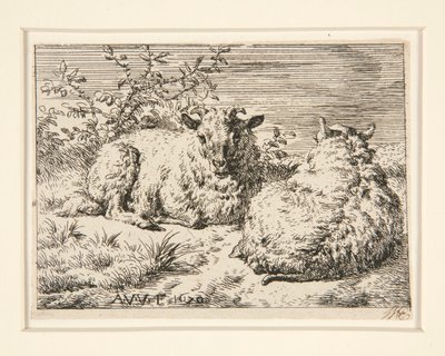 Les Deux Moutons (De Twee Schapen) door Adriaen van de Velde