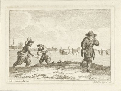 Sneeuwbalgooiers, gegraveerd door Anthonij van der Haer, c.1745-85 door Adriaen van de Velde
