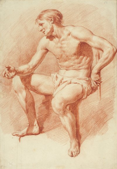 Studie van een mannelijk naakt door Adriaen van de Velde