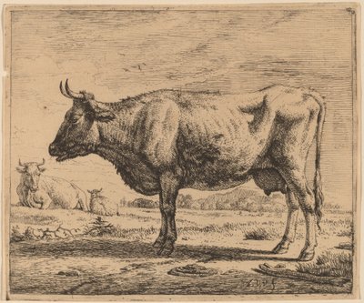 Twee Koeien en een Schaap door Adriaen van de Velde