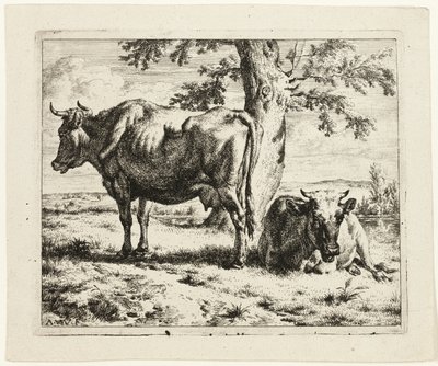 Twee Koeien onder een Boom door Adriaen van de Velde