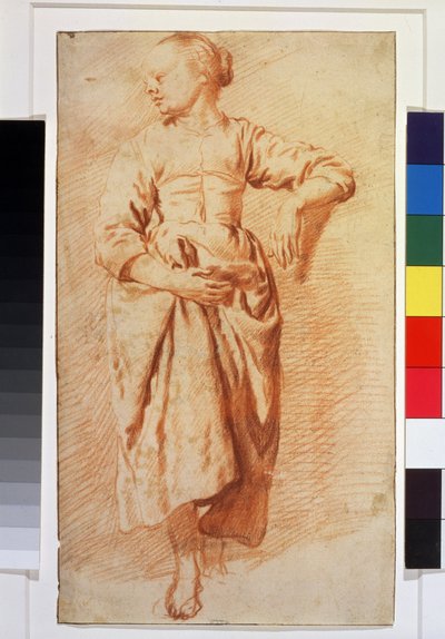 Vrouw in boerenkleding door Adriaen van de Velde