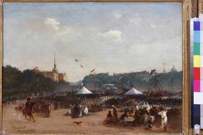 De Balagans op het Marsveld in Sint-Petersburg door Adrian Markovich Volkov