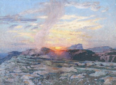 Zonsondergang in de Provence, c.1927 door Adrian Scott Stokes