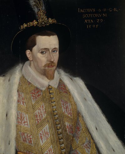 James VI en I 1566-1625, koning van Schotland, 1595 door Adrian Vanson